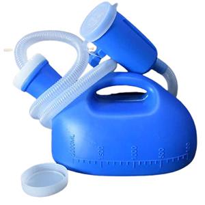 Tongjji-Daily necessities Heren urinoir met draagbare draagbare urinebeker 2000 ml Mannelijke urinoirs met grote capaciteit voor ouderen Ziekenhuisbedden Rolstoel blauw