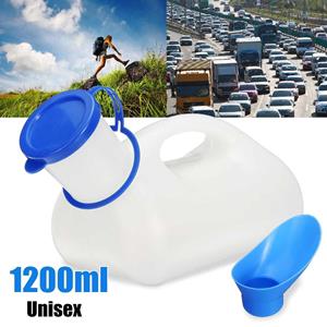 Homelife03 1200 ml unisex draagbare urine-urinoir toilethulpfles voor reizen, kamperen buiten + vrouwelijke adapter 1pcs