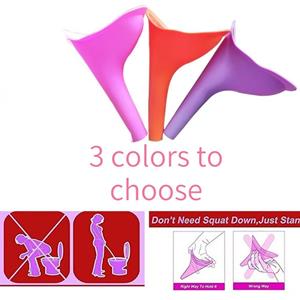 Su Yixin 1/2/3 stuks draagbare vrouwelijke urinoir vrouwen plas trechter zachte siliconen herbruikbare staande urineer apparaat voor kamperen reizen buiten 1pcs roze