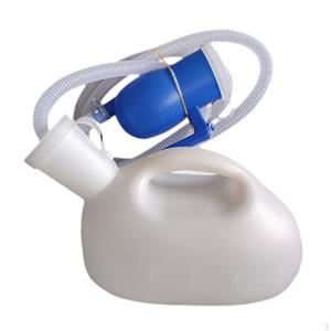 Moonice Mannelijke urinoirfles, urine, 2000 ml, herbruikbare urinecontainer, 59,06 inch lange slang wit