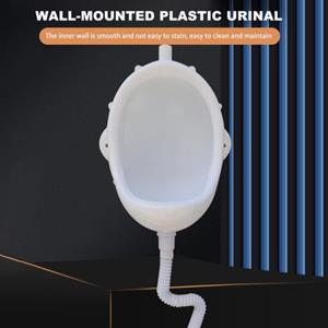 PENGGONG Repair Aan de muur bevestigd urinoir voor mannen met slang Spatwaterdicht Eenvoudige installatie Herbruikbaar tijdelijk urinoir voor op de bouwplaats Waterloos urinoir-omleider set