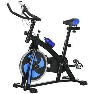 SPORTNOW hometrainer, stil en compact, aanpasbare weerstand, hartslagsensor, LCD-monitor, maximaal 120 kg, 90 x 50 x 120 cm, blauw &VerticalLine; Aosom.nl