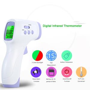 Beautyyy Digitale infraroodthermometer LCD-scherm met achtergrondverlichting Contactloze IR-voorhoofd-oorthermometers Lichaam paars