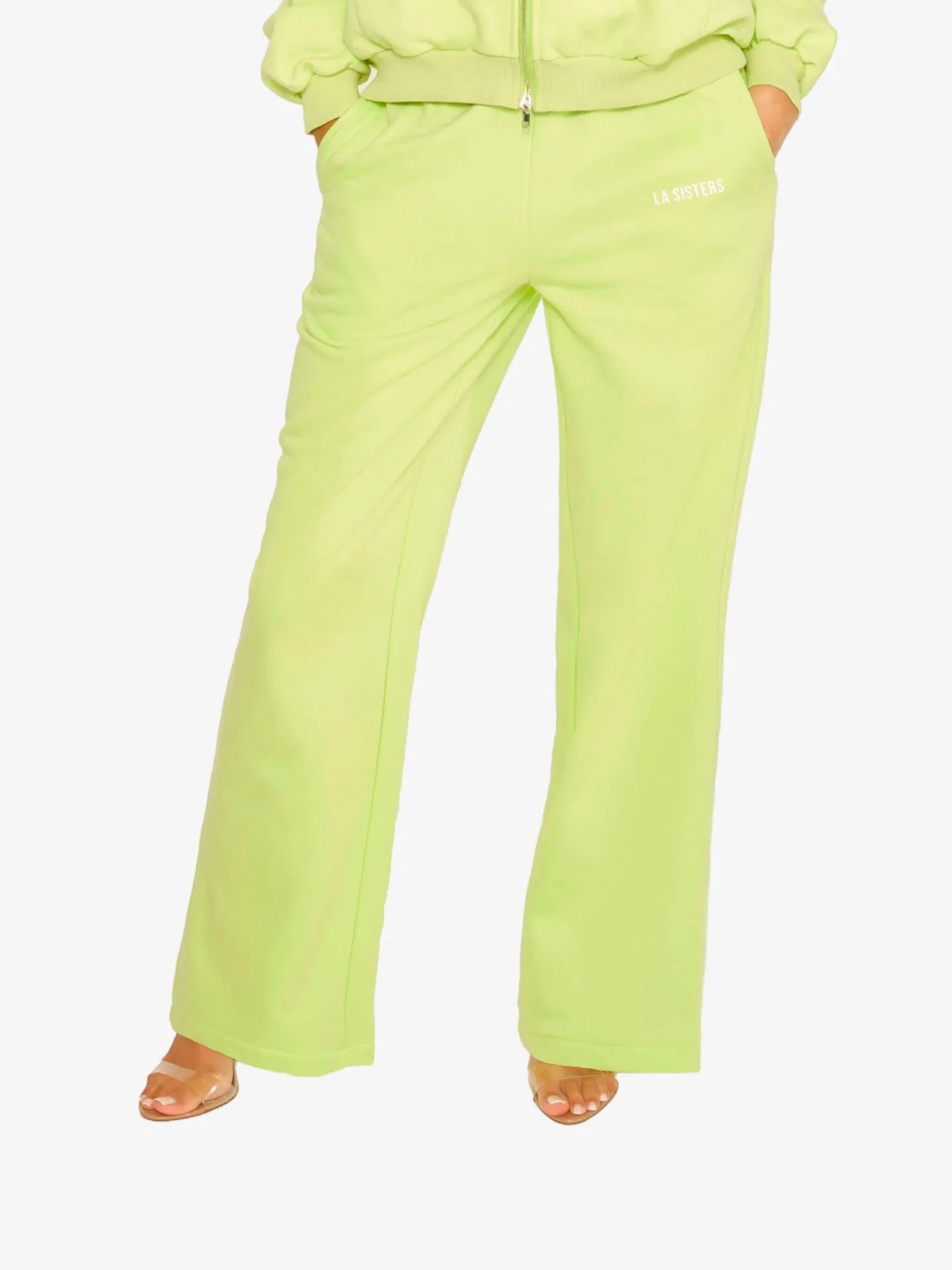LA Sisters Dames joggingbroek essential straight leg pistache