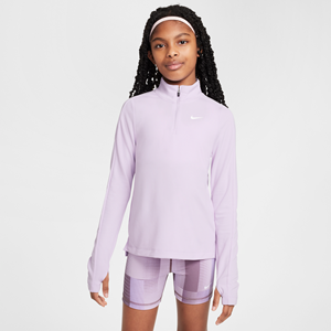 Nike Dri-FIT meisjestop met lange mouwen en korte rits - Paars
