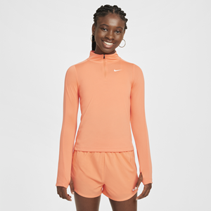 Nike Dri-FIT meisjestop met lange mouwen en korte rits - Roze