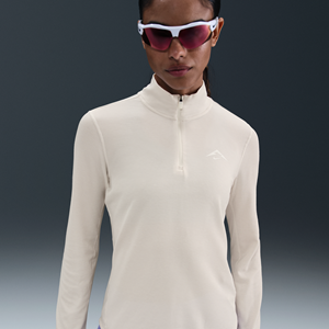 Nike Trail Dri-FIT tussenlaagtop voor hardlopen met korte rits voor dames - Grijs