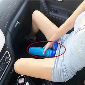Fancy decoration 750ML draagbare noodurinoir: Ideaal voor kinderen, volwassenen en reizigers Mini krimpfles voor buiten en auto- en camping-urinetrechter voor mannen en vrouwen blauw