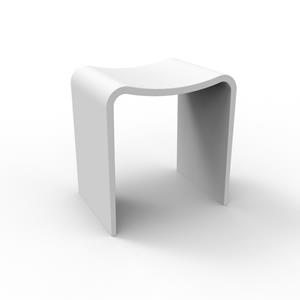 Zeza Solid Badkamerkrukje - 40x30x43cm - solid surface - mat wit FS710-400 White