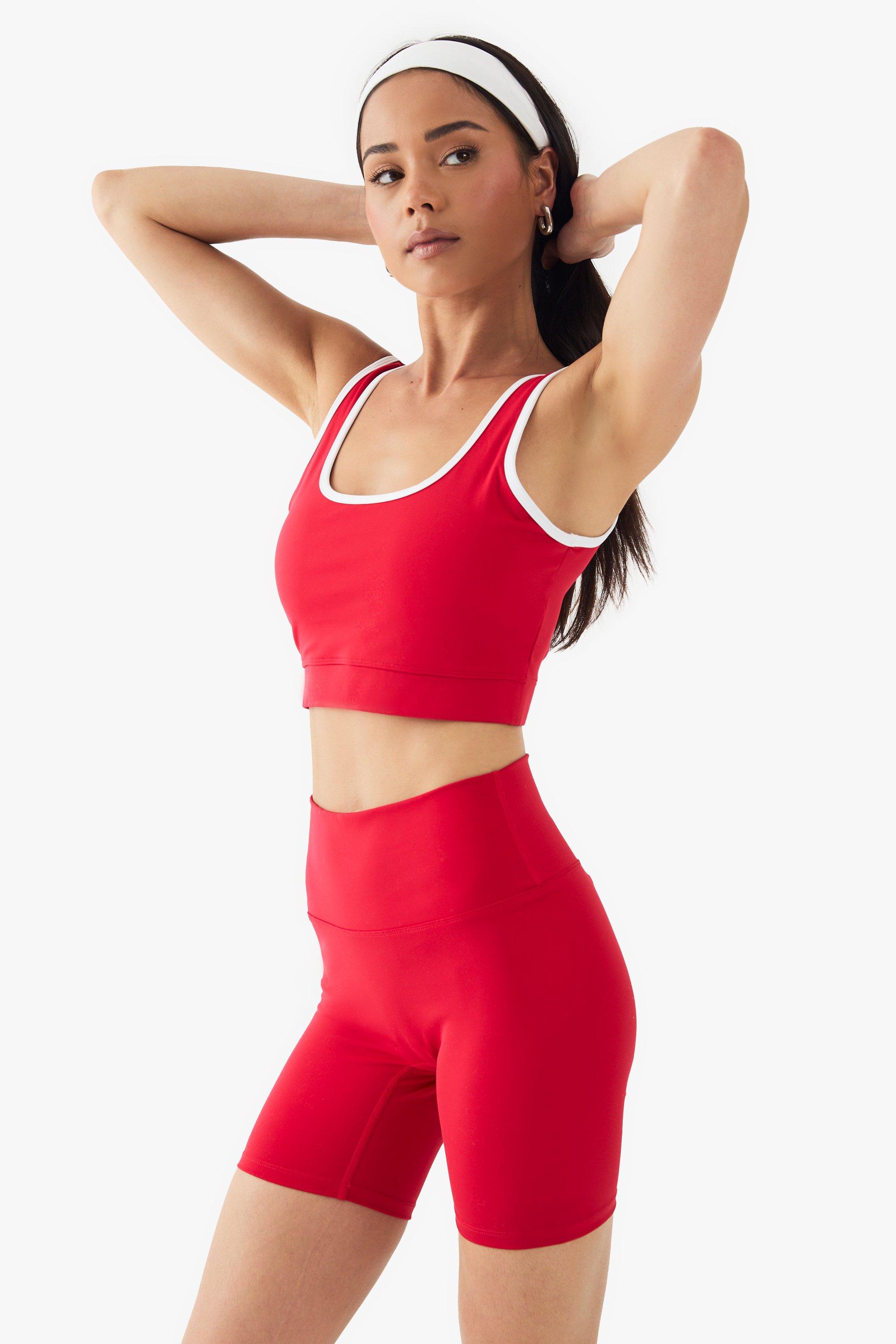 Boohoo Superzachte Gewatteerde Dsgn Studio Sport Bh Met Perzikhuid, Red