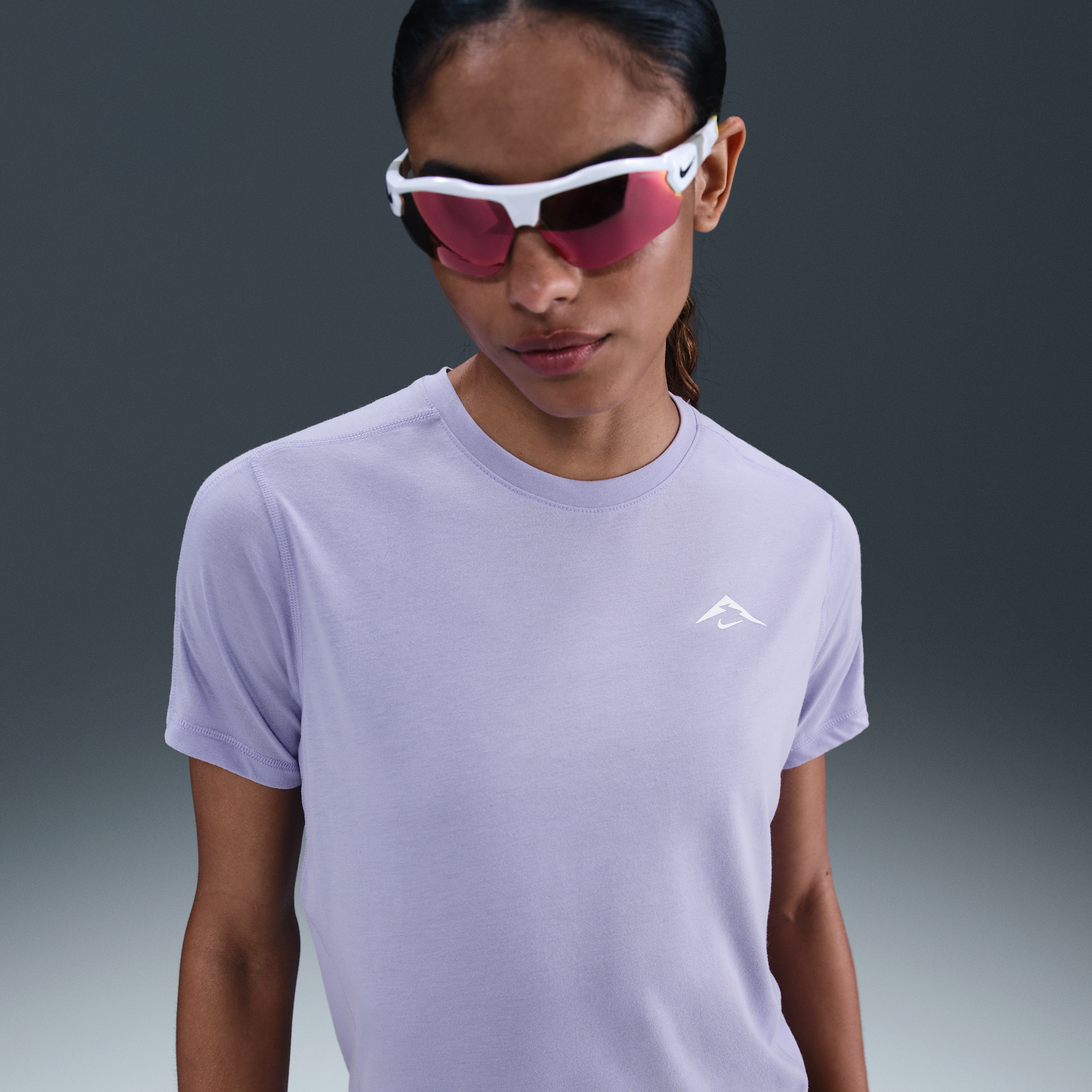 Nike Trail Dri-FIT hardlooptop met korte mouwen voor dames - Paars