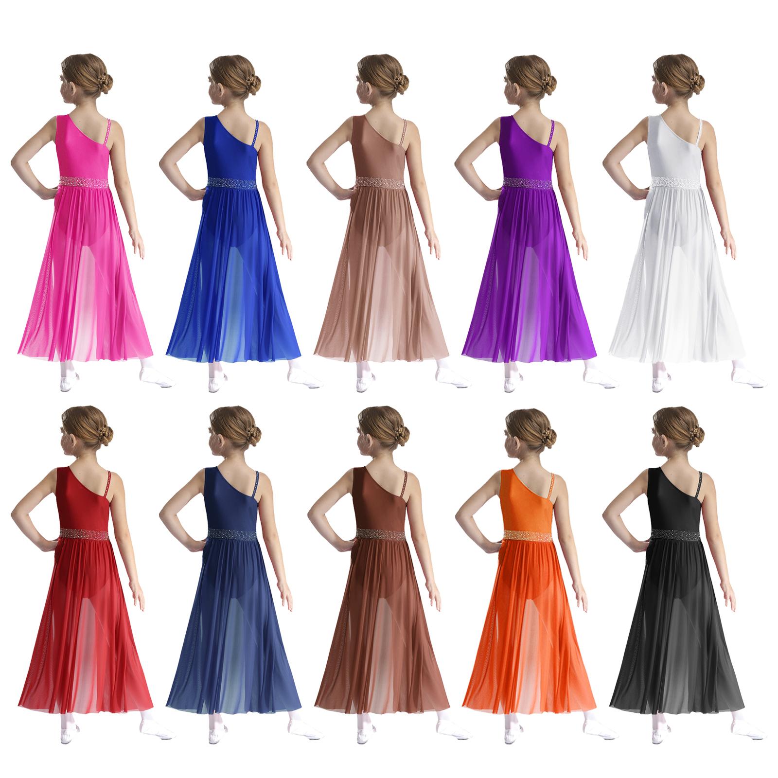 Daenrui Kinderen Meisjes Ballet Lyrische Dans Jurk Gymnastiek Leotard met Rok Transparante Mesh Kunstschaatsen Moderne Hedendaagse Dans Kostuum 5-6 Years bordeaux
