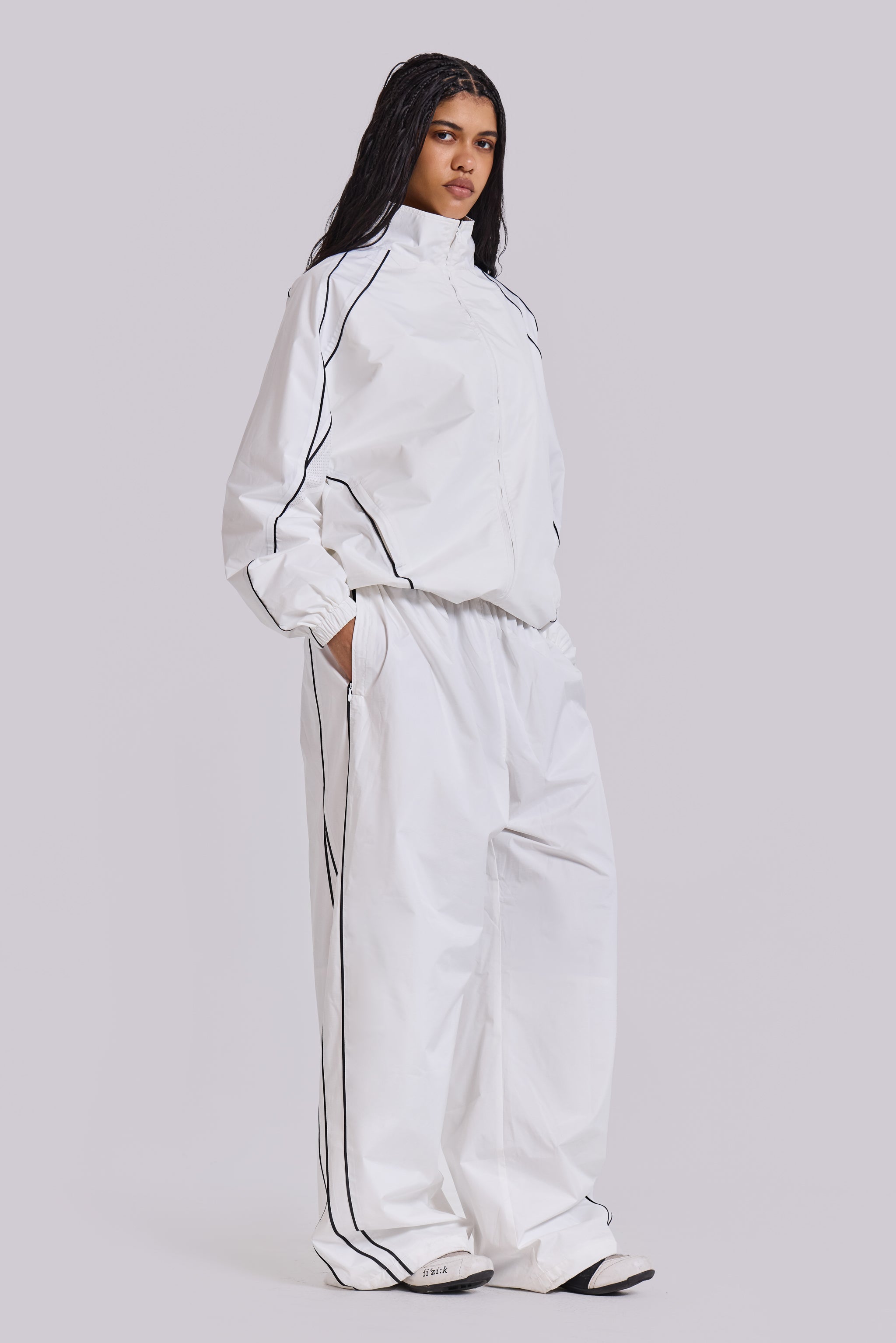 Jaded London White Vapor Tracksuit Bottoms