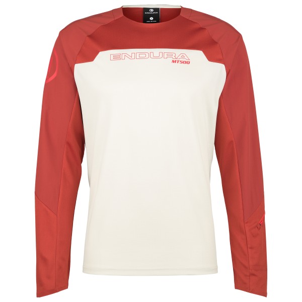 Endura  MT500 Burner Trikot Langarm - Fietsshirt, wit/rood