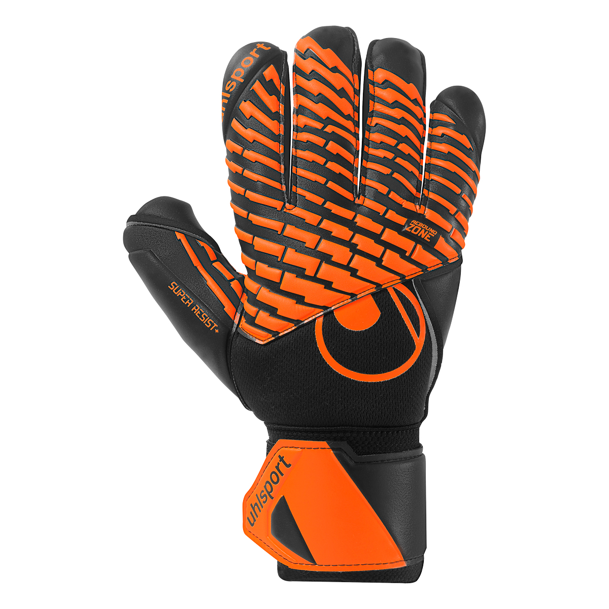 Uhlsport Super Resist+ HN Black Fluo Orange - Keepershandschoenen - Maat 4