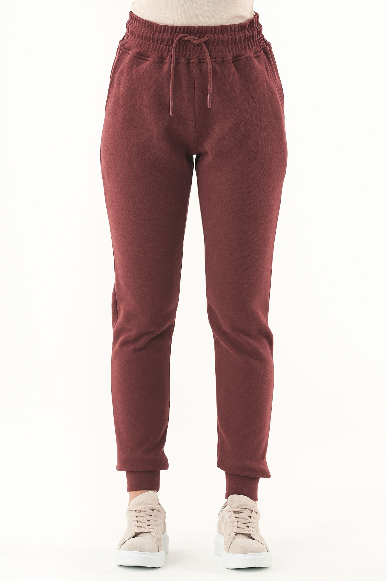 ORGANICATION Damen vegan Weiche Jogginghose Bordeaux