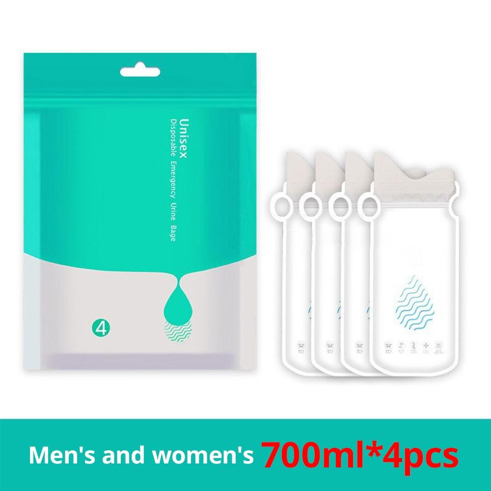 E-homekit 700ml 4 stuks Outdoor Travel Emergency Draagbare Auto Urinoir Braakzakken Mini Mobiele Toiletten Handige Unisex Wegwerp Toilettas 4 pcs