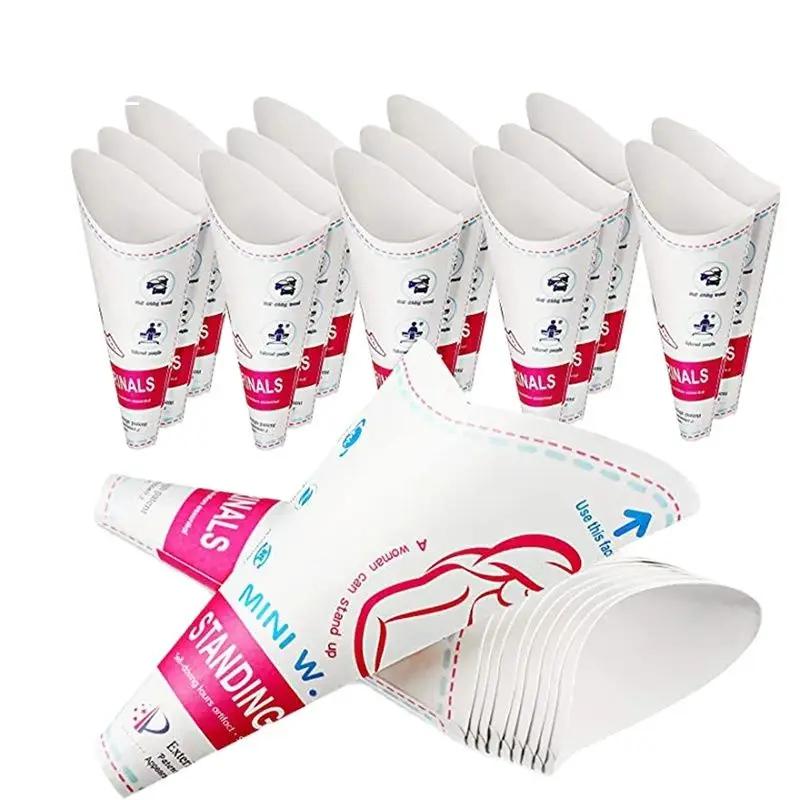 Happy6 12PCS Papieren Urinoir Toilet Vrouwen Urinatie Apparaat Urinoir Trechter Buiten Staande Plasbeker Waterdicht Papieren Staande Urinoir Trechter