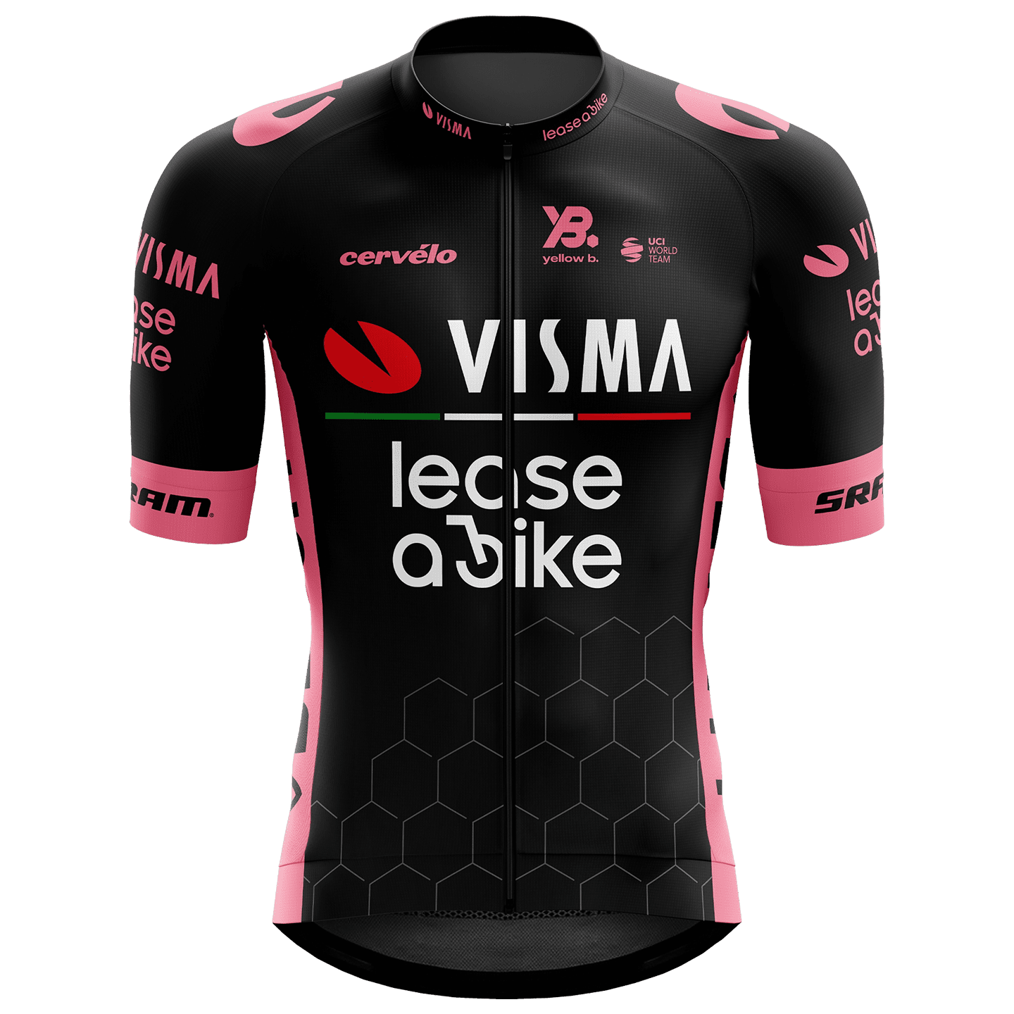 YellowB TEAM VISMA LEASE A BIKE Giro d'Italia Victory 2025 fietsshirt met korte mouwen,