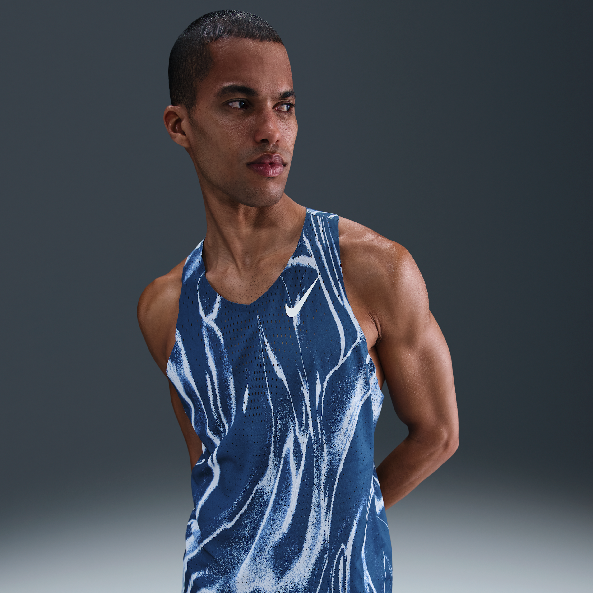 Nike AeroSwift Dri-FIT ADV hardloopsinglet voor heren - Blauw
