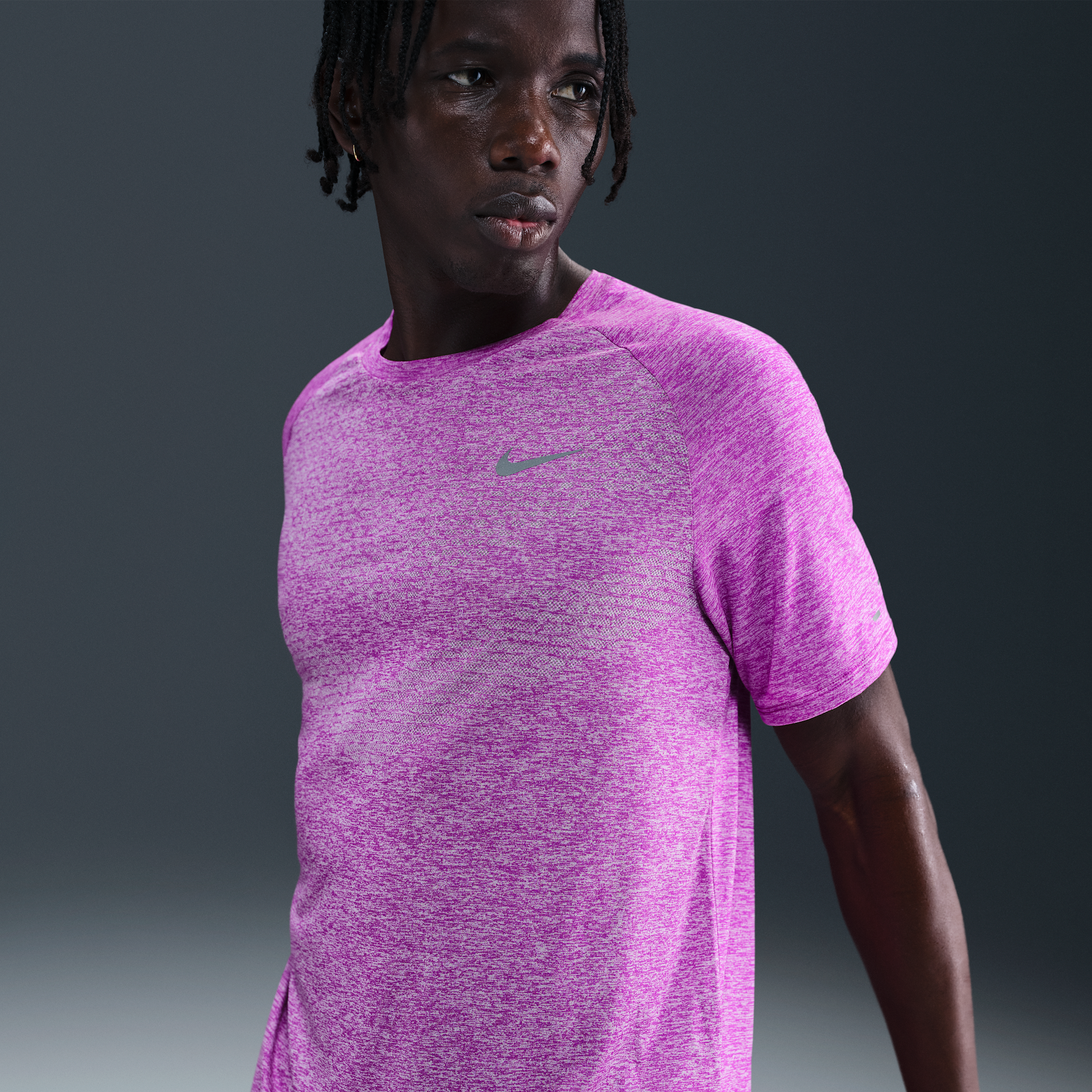 Nike Stride Dri-FIT ADV hardlooptop met korte mouwen voor heren - Paars