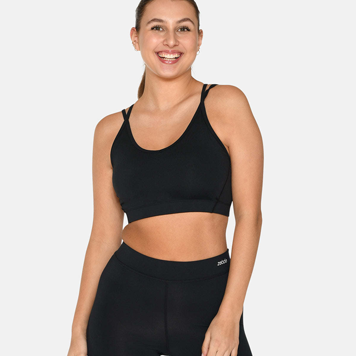 Zebdia Slim strap sportBH, zwart