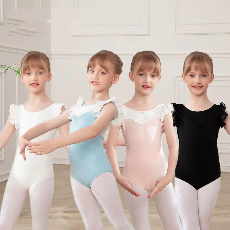 Love dance,love life Meisjes Ballet Leotards Kleding Ballet Dans Bodysuit Kinderen Ballet Kostuum Candy Kleur Dans Leotard Lage Rug Kind Gymnastiek 150 height 130-145cm zwart