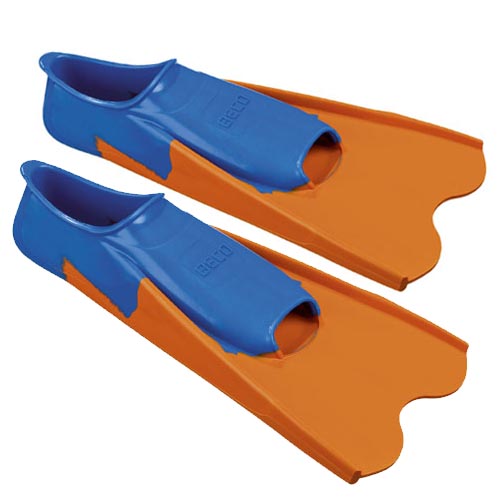 zwemvliezen | kort | rubber | blauw/oranje |