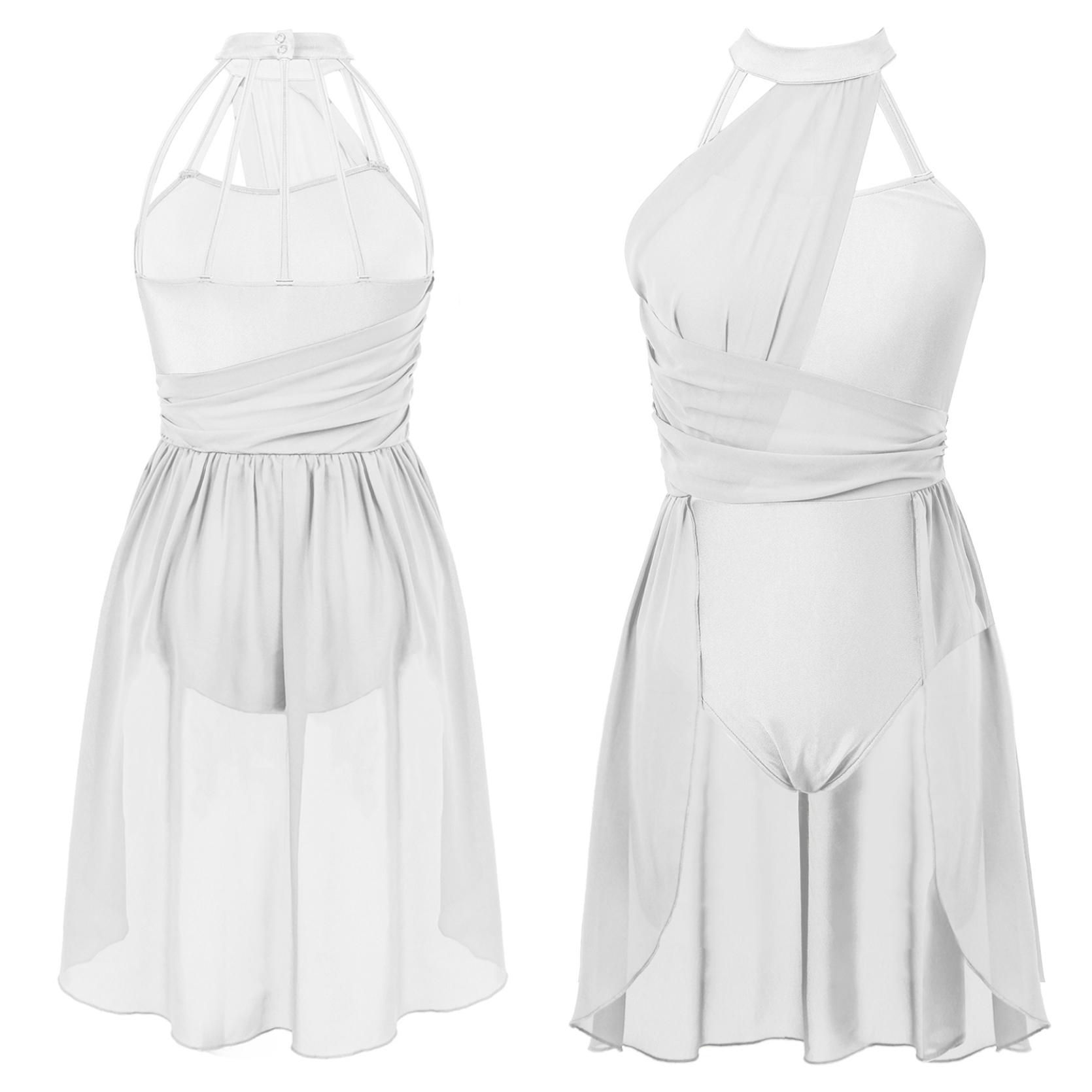 IEFiEL Vrouwen Ballet Dans Jurk Volwassen Gymnastiek Lyrische Hedendaagse Dans Ballerina Kostuums Kleding Stage Performance Turnpakje Jurk M wit