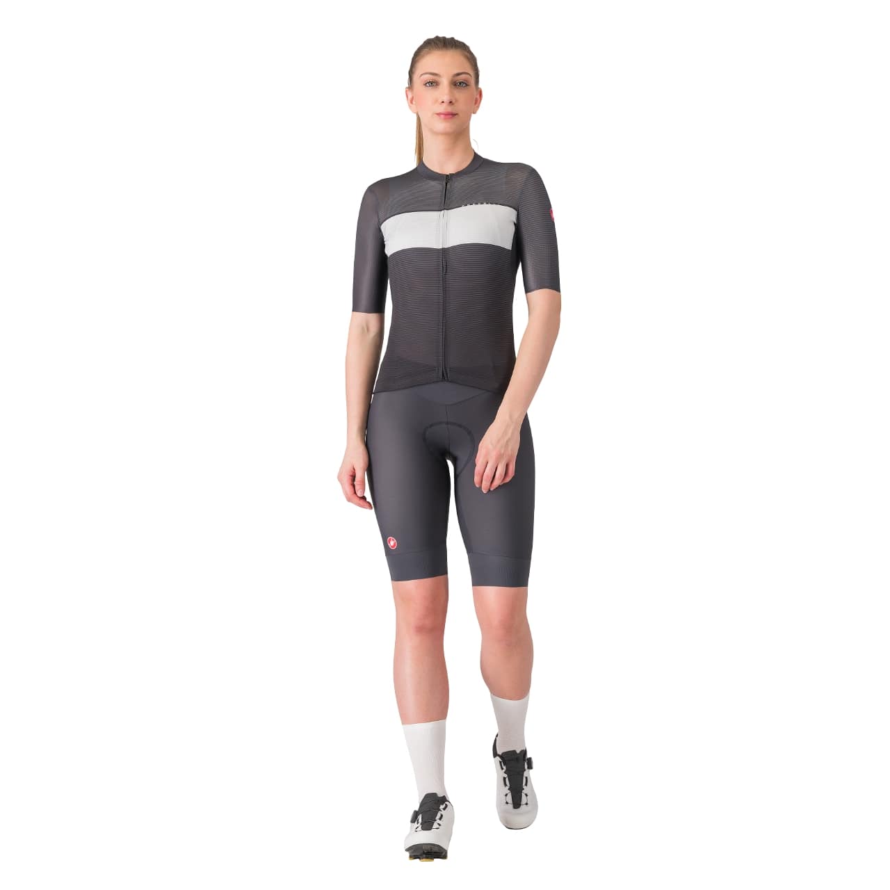 Castelli Elegante jersey korte mouw zwart/zilver dames