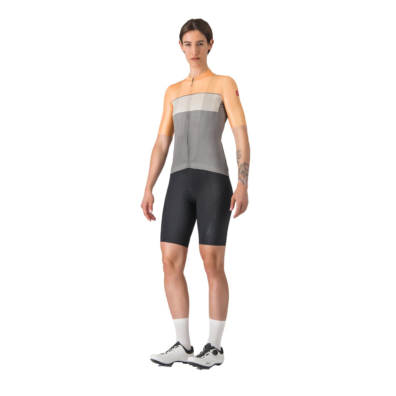 Castelli Elegante jersey korte mouw roze/grijs dames