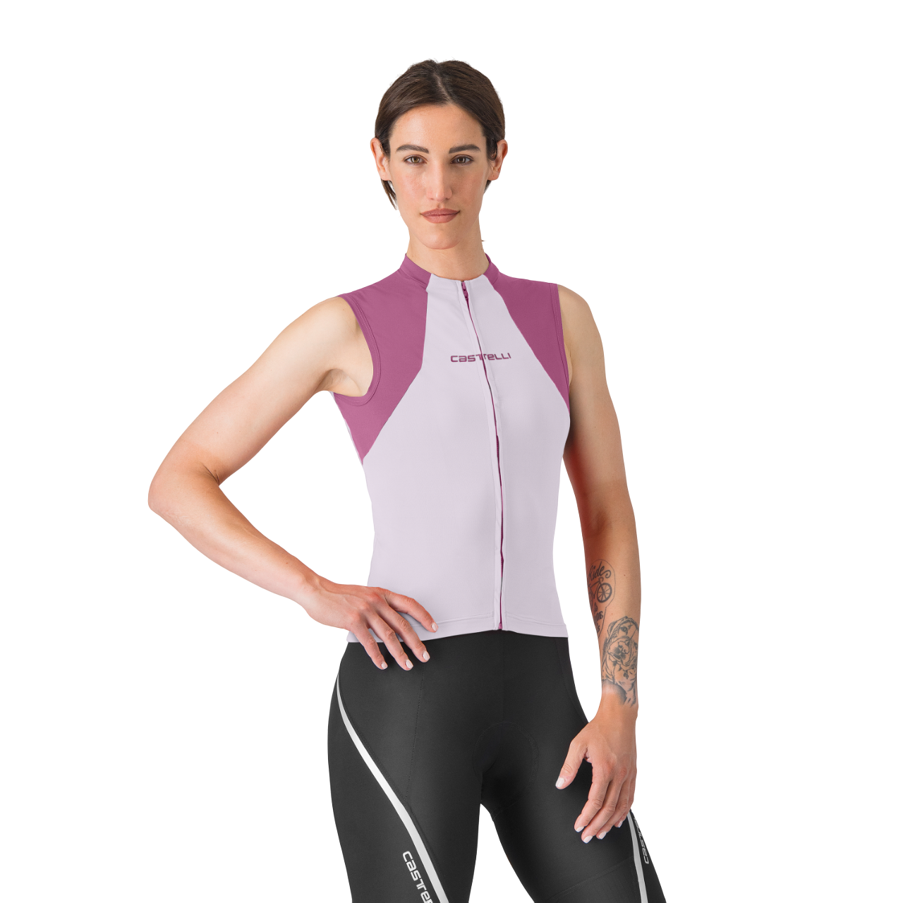 Castelli Sole sleeveless jersey roze dames