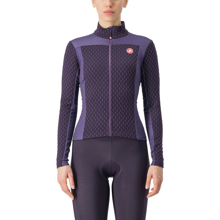 Castelli Sfida 2 fietsshirt lange mouw paars dames