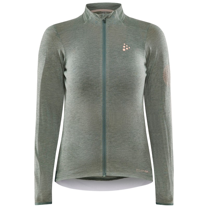 Craft Core Bike Essence Wool Jersey lange mouw thyme dames