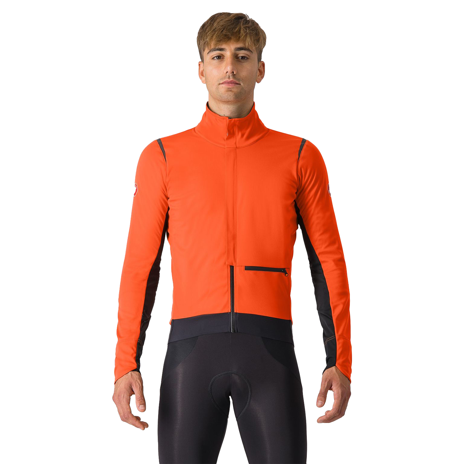 Castelli Alpha Doppio RoS lange mouw fietsjack brilliant orange/black reflex heren