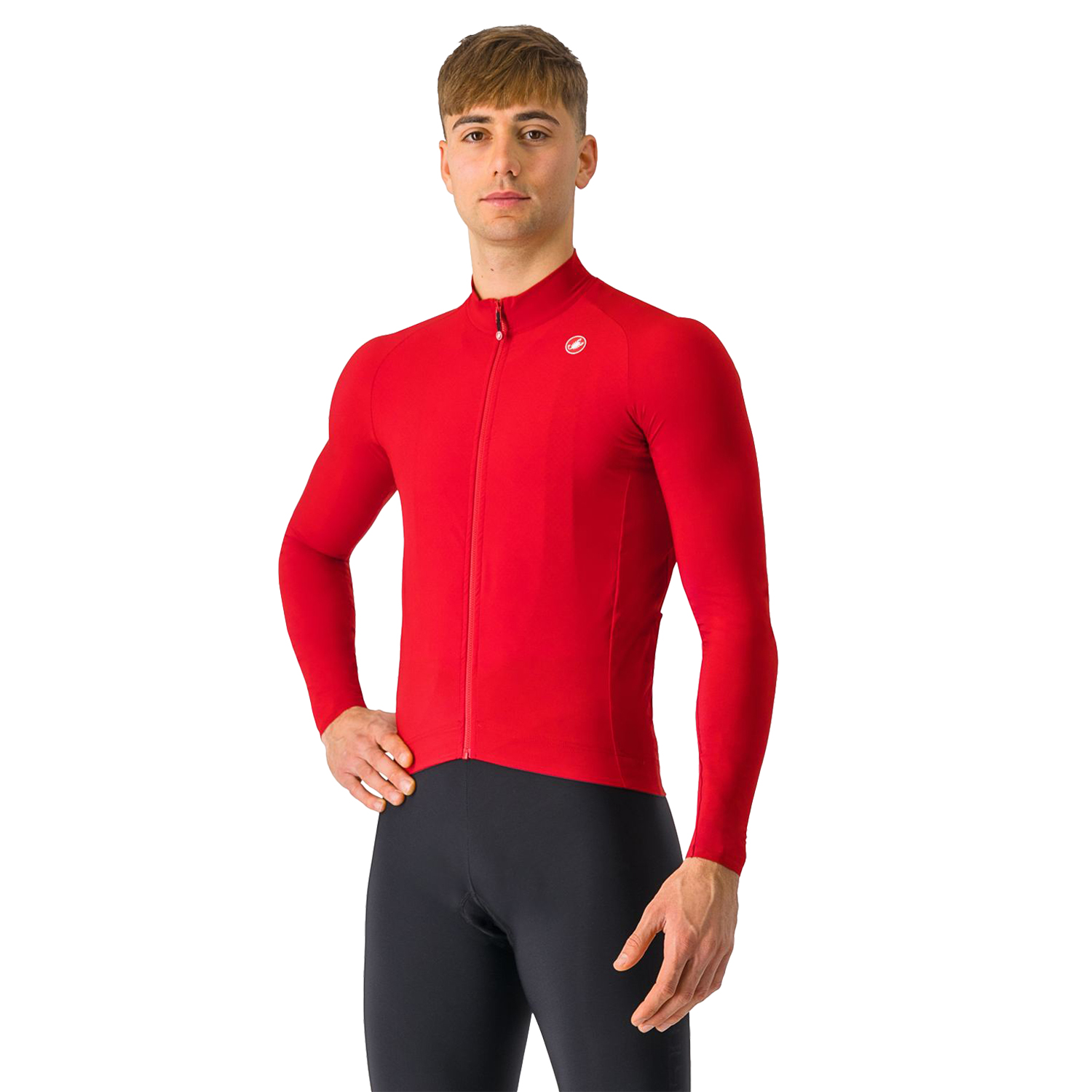 Castelli Aero race lange mouw jersey rich red heren