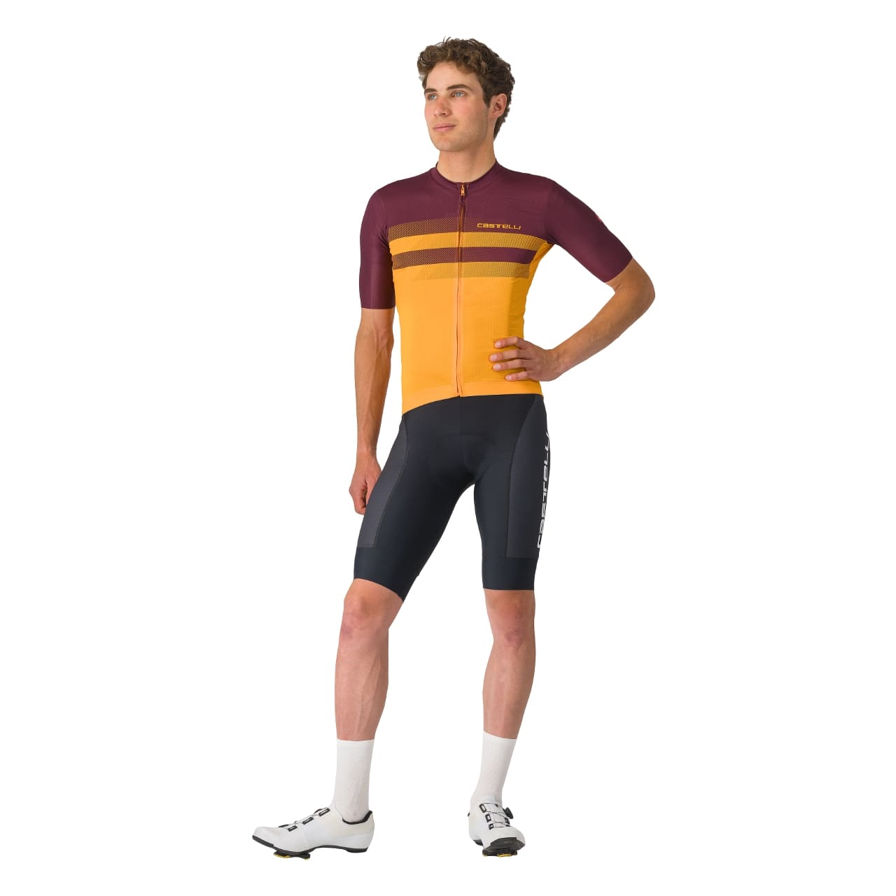 Castelli Simbolo jersey fietsshirt korte mouw oranje/rood heren