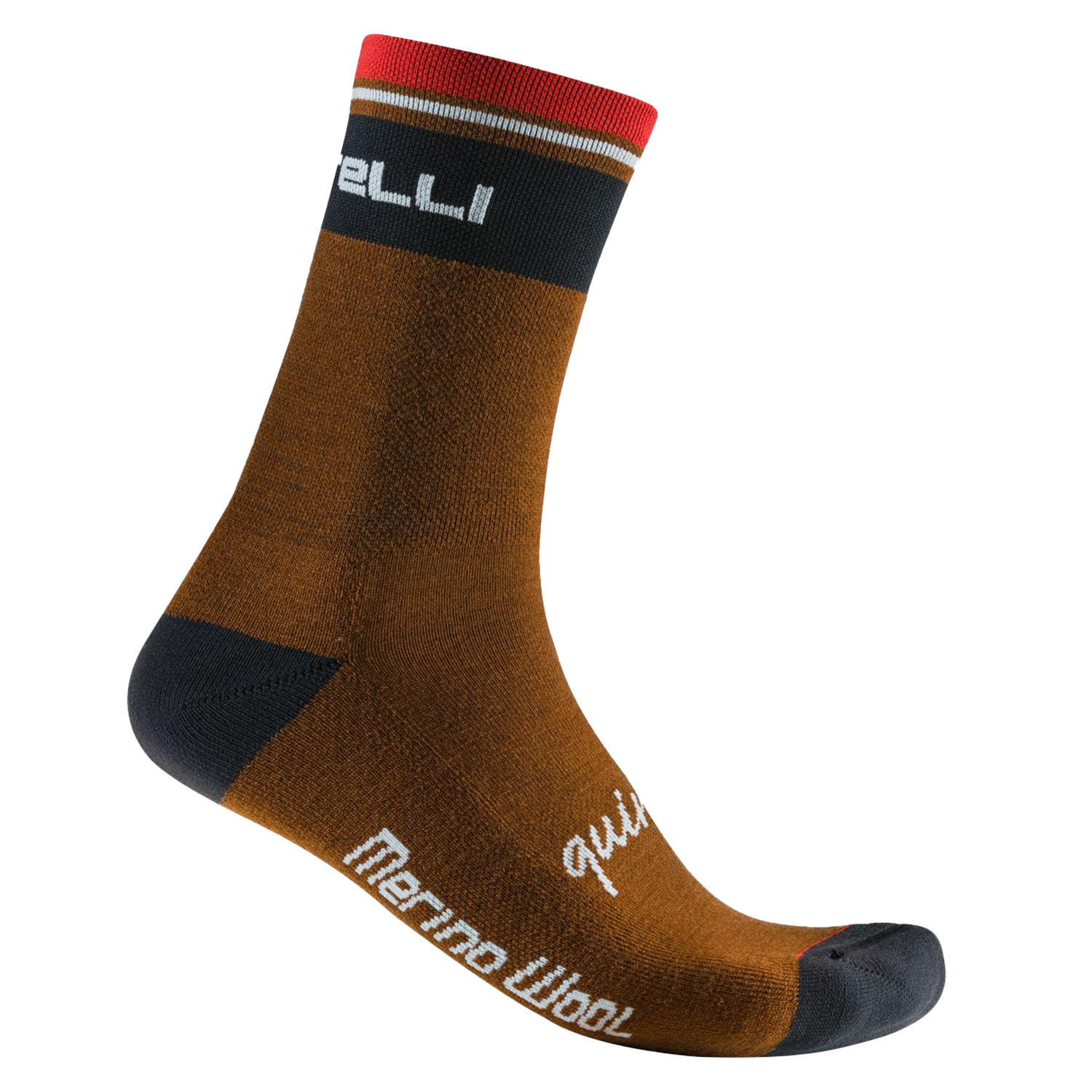 Castelli Quindici Soft Merino fietsokken mocha heren