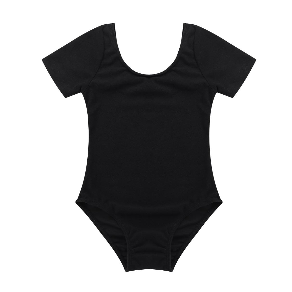 YONGHS Little Big Girls Classic Korte Mouwen Leotard voor Ballet Dans Gymnastiek 6-8 Years