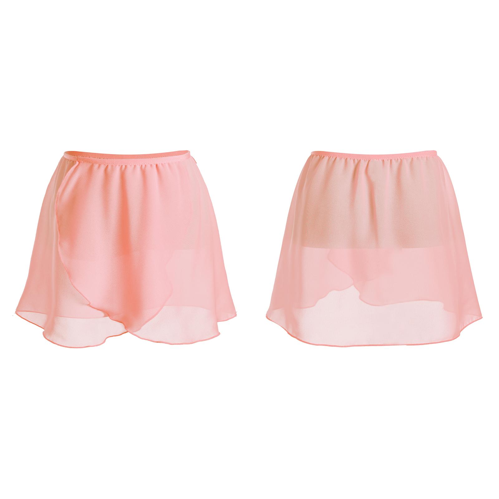 Fldy Meisjes Ballet Rokken Dans Chiffon Wikkelrok Kinderen Dans Gymnastiek Kostuum 10-14 Years roze