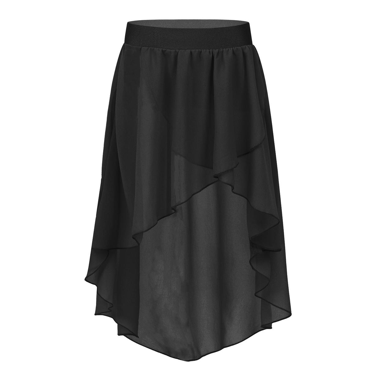 Tiaobug Babymeisjes hoog-laag elastische tailleband chiffon rok voor ballet jazz dans studio oefenoptreden 11-12 Years