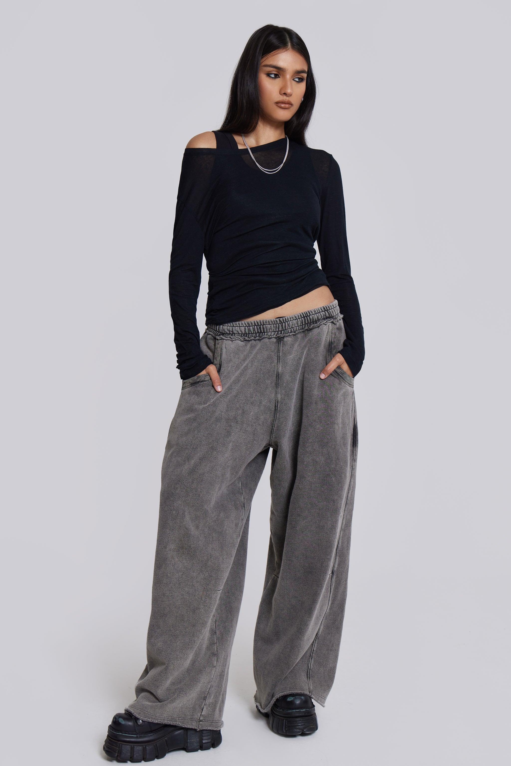 Jaded London Chrome Wash Baggy Monster Joggers