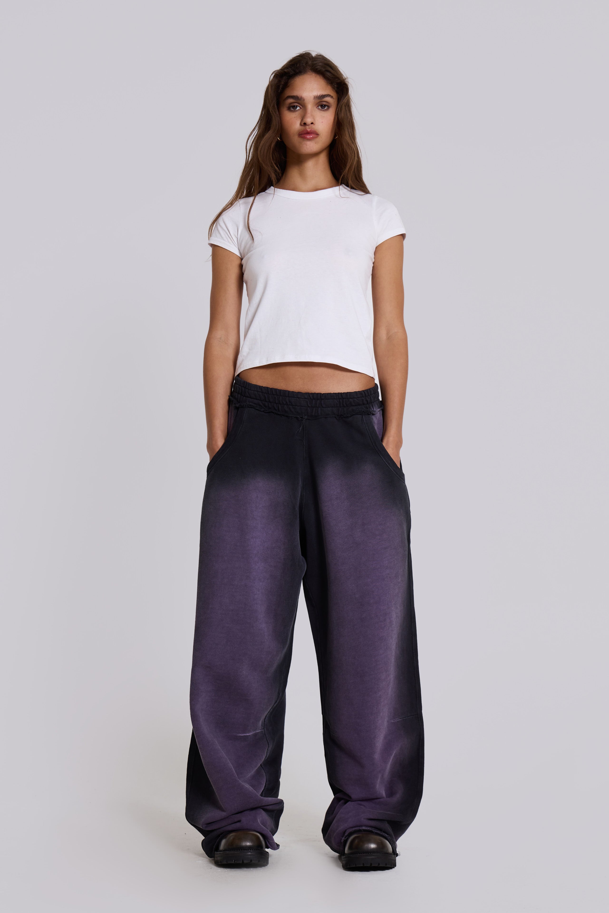 Jaded London Deep Purple Fade Baggy Monster Joggers