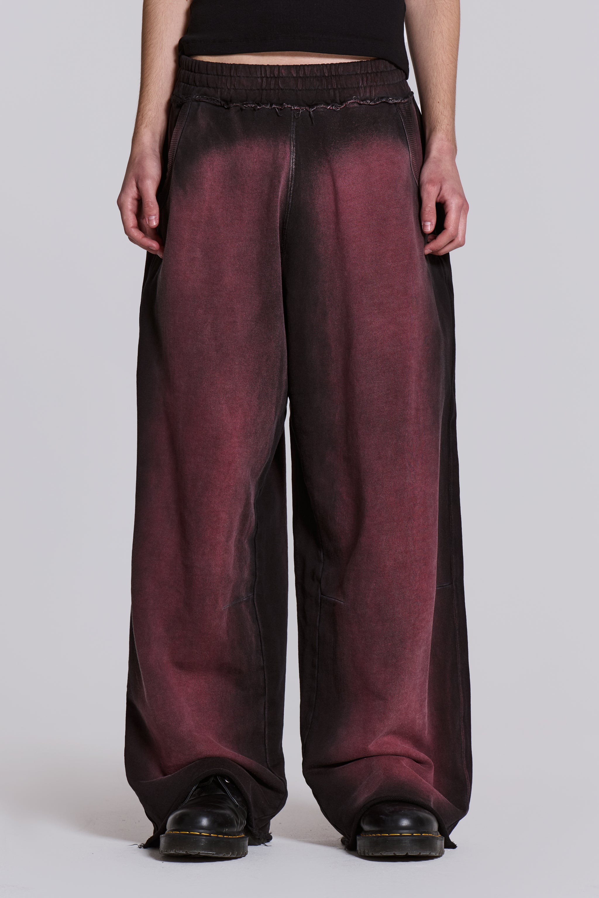 Jaded Man Deep Red Fade Baggy Monster Joggers