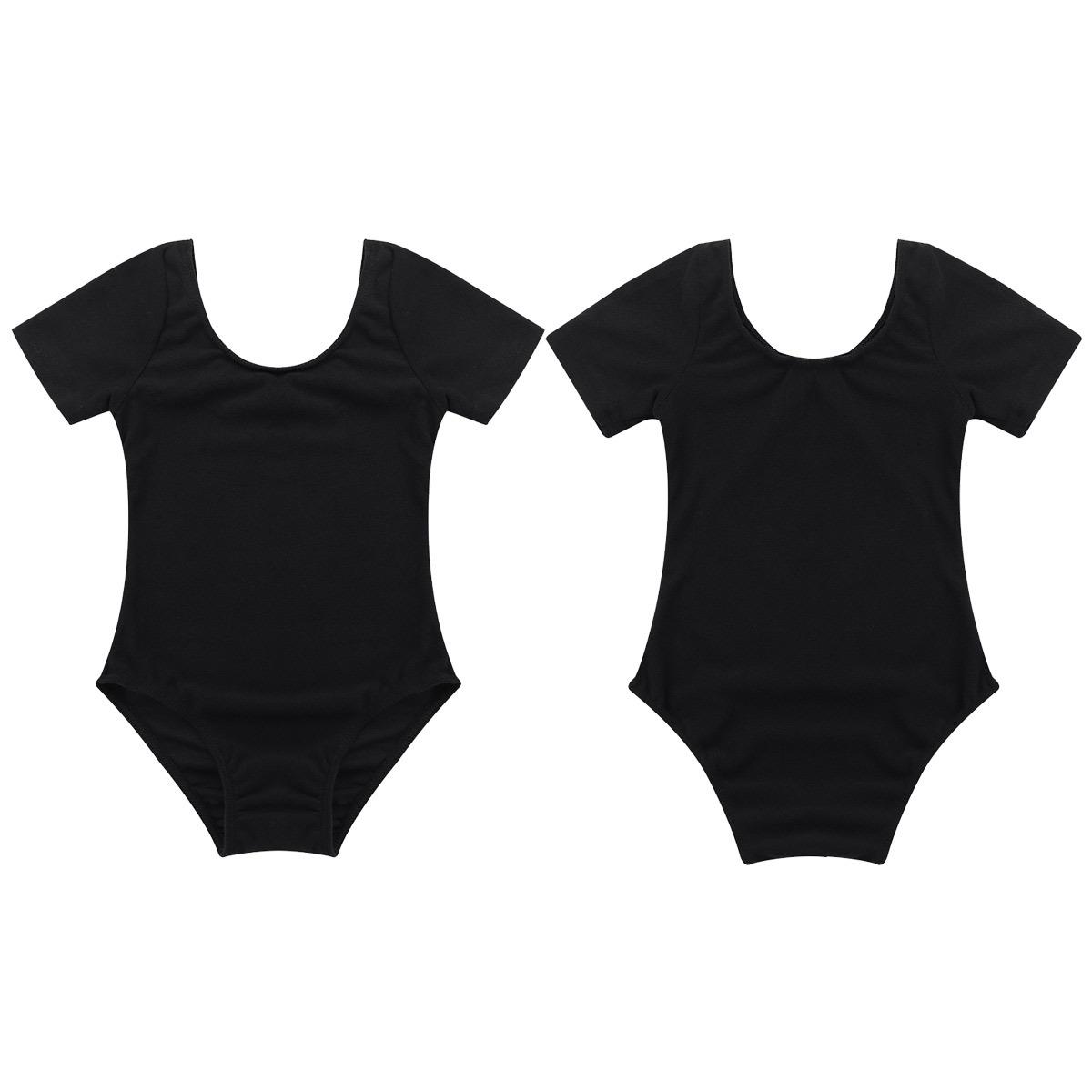 Linjinx Kinderen Meisjes Korte Mouw Ballet Gymnastiek Dans Turnpakje Zomer Sportkleding Danskleding 2-3 Years zwart