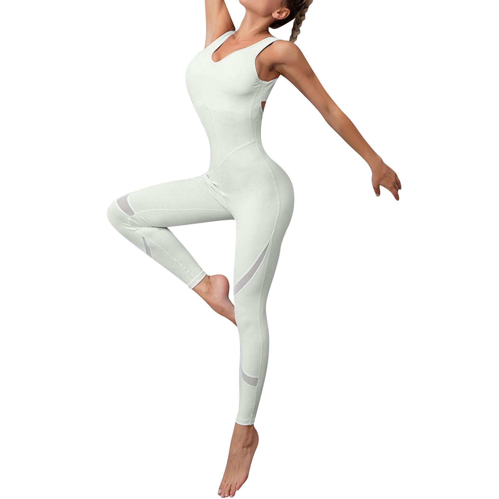 Ren Bag Vormgevend Yoga Jumpsuit, Lichaamstraining, Fitness, Rug Schoonheid, Balletdans, Jumpsuit Voor Vrouwen S wit