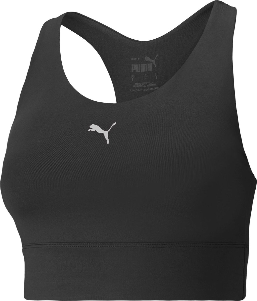Puma  Maat XL Mid Impact All-In Long Line Bra Dames Sportbeha - Zwart