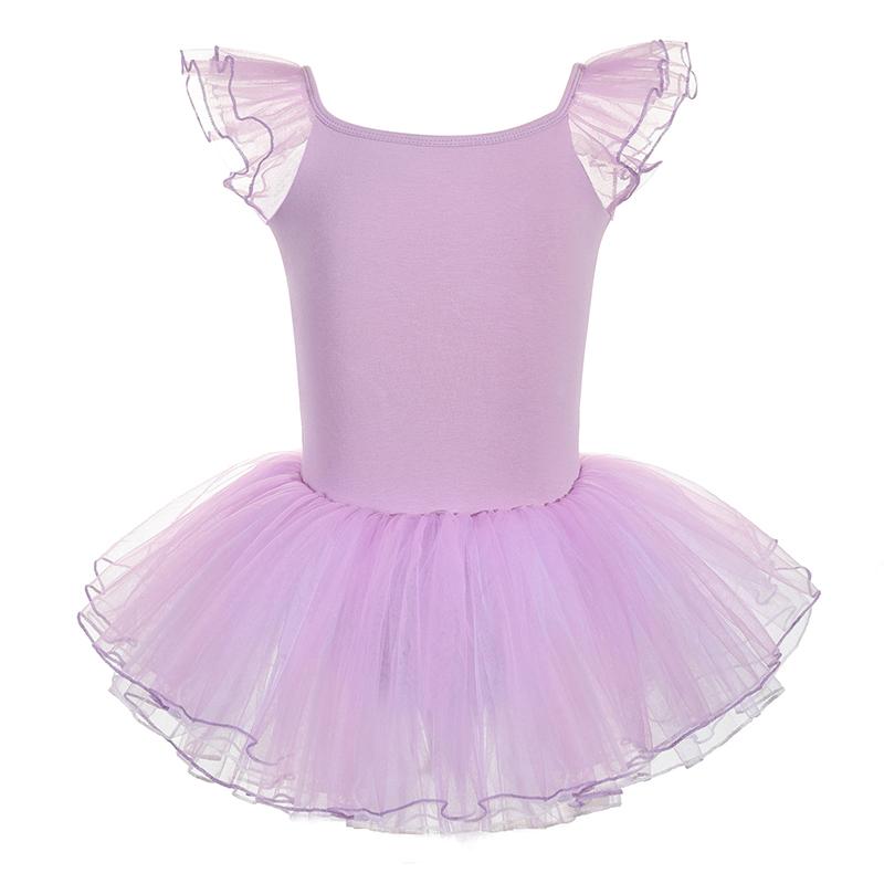 Love dance,love life Girls Kids Dance Leotards for Ballet Dance Dress Open Back Sleeveless Ballet Dress Stage Performance Costumes 130 paars