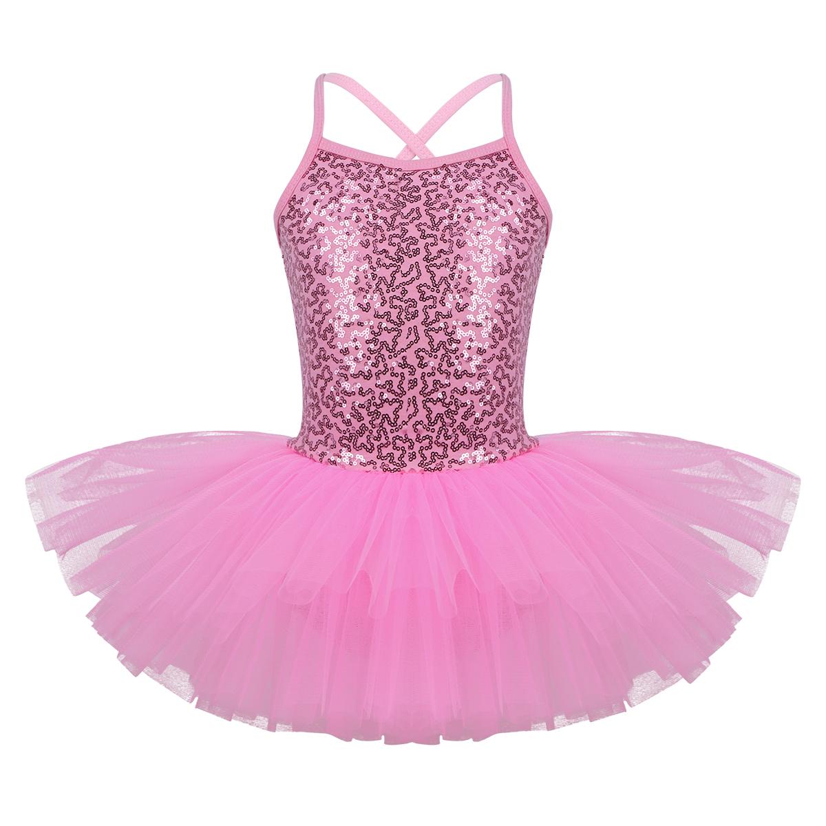Manyakai Kinderen Meisjes Lovertjes Hemdje Ballet Tutu Jurk Rok Turnpakje Ballerina Glinsterende Danskostuums 3-4 Years