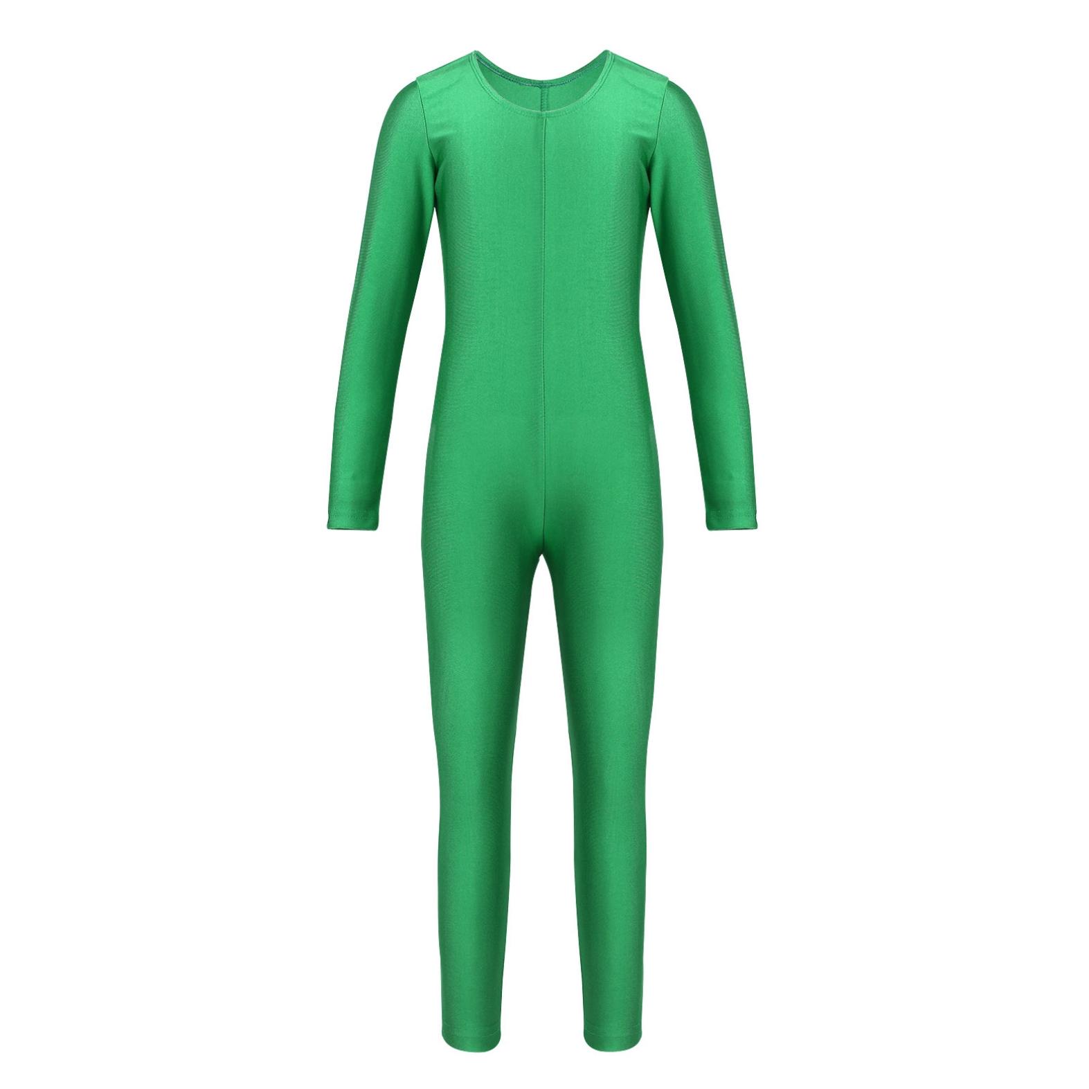 Ranrann Kinderen meisjes lange mouw dans gymnastiek turnpakje unitard volledige lengte bodysuit kostuum danskleding 3-4 Years